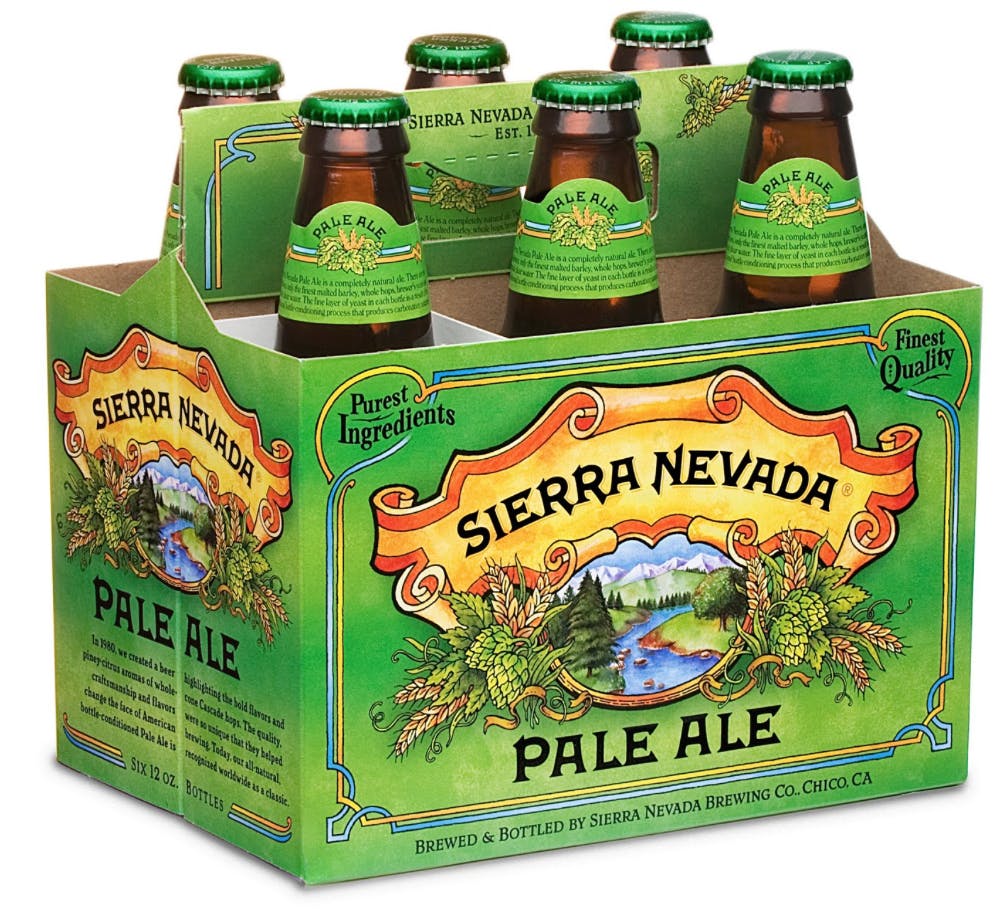 BEER SIERRA NEVADA PALE ALE SIX PACK BOTTLES