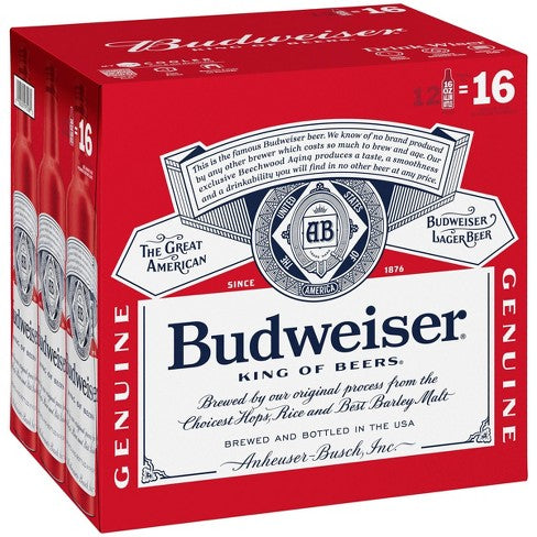 BEER BUDWAISER 12 PACK BOTTLES