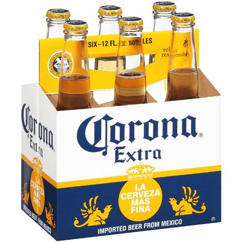 BEER CORONA SIX PACK BOTTLES